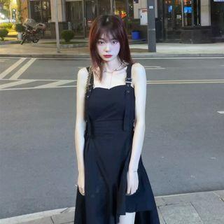 Buckled Strap A-line Dress