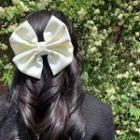 Bow Fabric Hair Clip Milky White - One Size