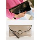 Snap-button Clutch Bag With Strap