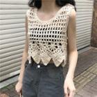 Crochet Cropped Tank Top With Bandeau / Crochet Cardigan