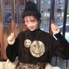 Smile Printed Sweater / A-line Skirt