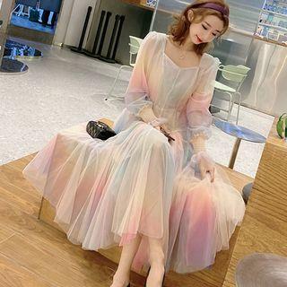 Mesh Gradient A-line Dress