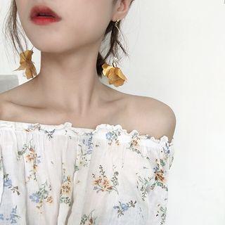 Petal Drop Earring Flower - Yellow - One Size