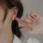 Plain Geometric Asymmetrical Earring 1 Pair - Yellow & Green - One Size