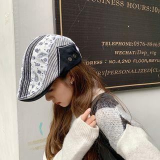 Paisley Print Beret Black - One Size - 56-58cm