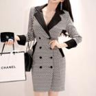 Print Double-breasted Coatdress
