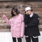 Couple Matching Applique Utility Hooded Jacket
