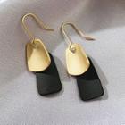 Alloy Dangle Earring 1 Pair - Gold & Black - One Size
