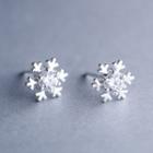 S925 Sterling Silver Rhinestone Snowflakes Earrings
