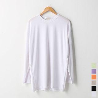 Slit-hem Boxy T-shirt In 6 Colors