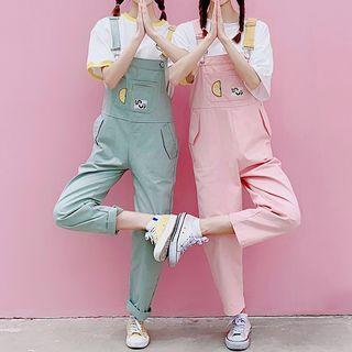 Embroidered Straight Leg Dungarees