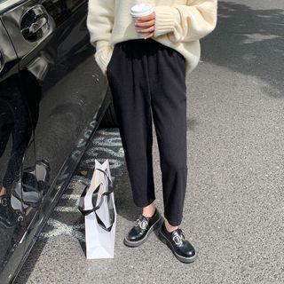High-waist Woolen Straight Leg Pants