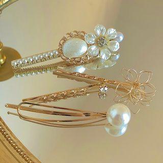 Faux Pearl Hair Pin 0345a - Set - One Size