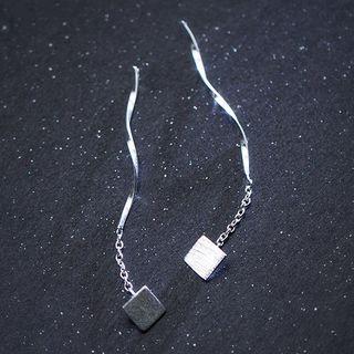 925 Sterling Silver Square Threader Earring