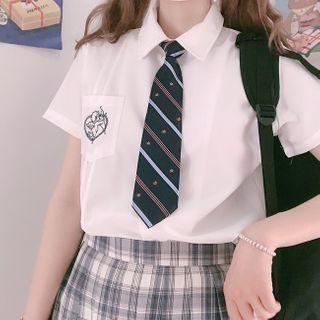 Short-sleeve Cupid Embroidered Shirt