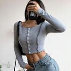 Cropped Ruffled Cardigan