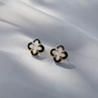 Clover Stud Earring 1 Pair - Black & White - One Size