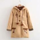 Rabbit Embroidered Padded Woolen Coat