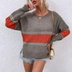 Long Sleeve Striped Loose-fit Sweater
