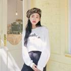 Another Letter Print Cropped Sweatshirt