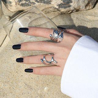 Irregular Layered Sterling Silver Open Ring