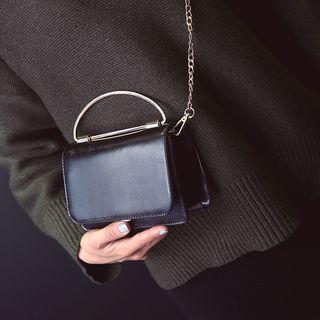 Faux-leather Flap Handbag