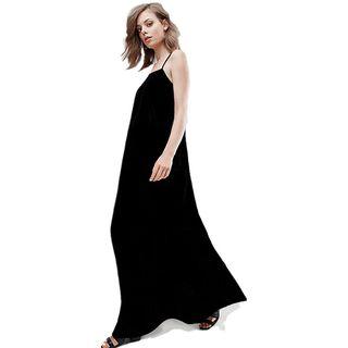 Spaghetti-strap Velvet Maxi Dress
