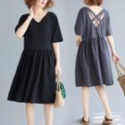 Open-back V-neck Dress