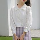Collared Plain Blouse White - One Size