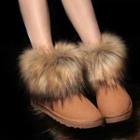 Faux Fur Trim Ankle Snow Boots