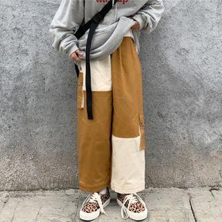 Side Pocket Panel Straight-cut Cargo Pants