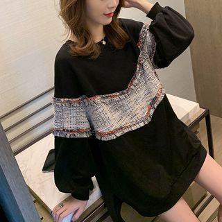 Tweed Panel Pullover