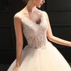 Lace Sleeveless Wedding Ball Gown