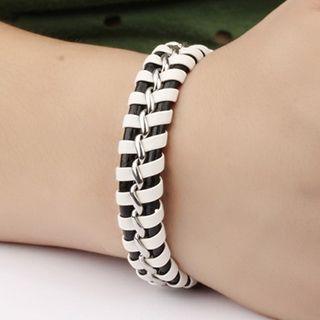 Faux Leather Metal Woven Bracelet