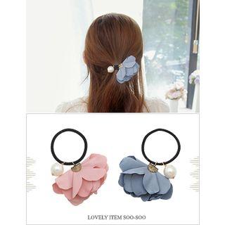 Flower Faux-pearl Hair Tie