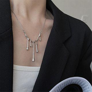 Irregular Melting Pendant Necklace Silver - One Size