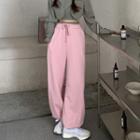 Plain Sweatpants Pink - One Size