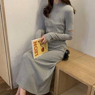 Cut-out Maxi A-line Knit Dress