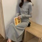 Cut-out Maxi A-line Knit Dress