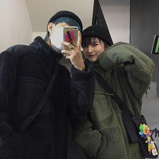 Couple Matching Faux-shearling Panel Padded Jacket
