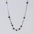925 Sterling Silver Faux Crystal Necklace S925 Silver Necklace - One Size