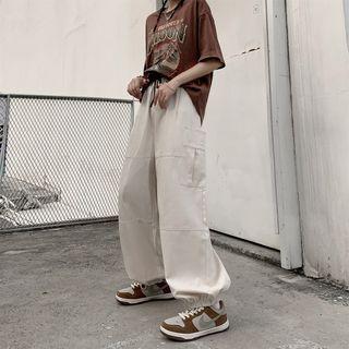 High Waist Wide Leg Jogger Cargo Pants