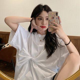 Oversize Crew-neck Elbow-sleeve T-shirt