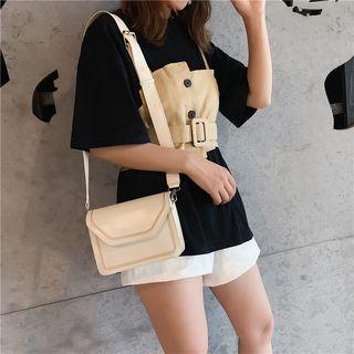 Embroidered Trim Shoulder Bag