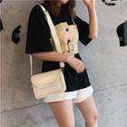 Embroidered Trim Shoulder Bag