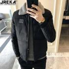 Fleece-collar Slim-fit Jacket