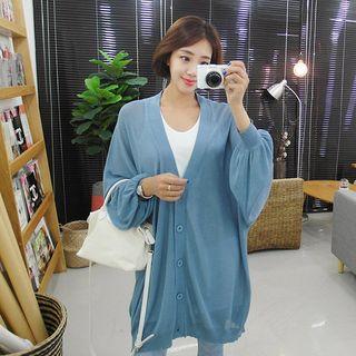 Loose-fit Bishop-sleeve Cardigan