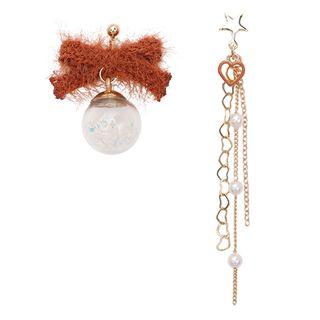 Non-matching Faux Pearl Dangle Earring Faux Pearl - One Size