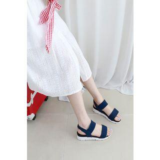 Petite Size Woven Strap Platform Sandals