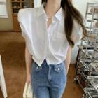 Sleeveless Crop Shirt White - One Size
